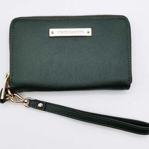 Vince Camuto Green Leather Wristlet Wallet
